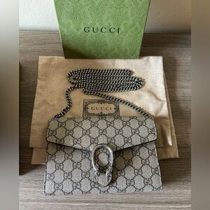 Gucci Canvas Monogram Dionysus wallet on chain